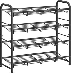 SONGMICS 4 Tier Adjustable Metal Shoe Rack