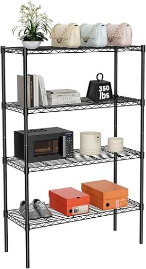 Sweetcrispy 4-Tier Adjustable Metal Wire Racks Shelving Unit