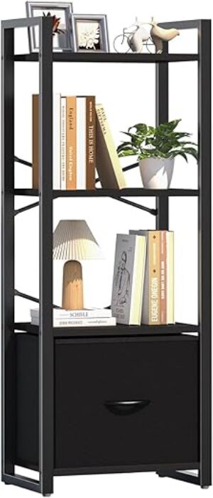 Yoobure 4 Tier Bookshelf With Drawer