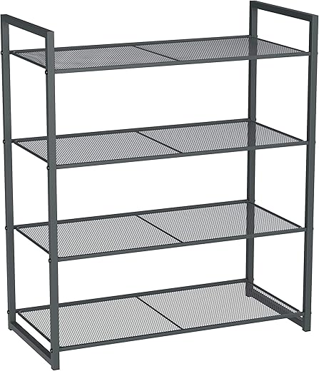 SONGMICS 4-Tier Shoe Rack, Metal Storage ULMR84GC