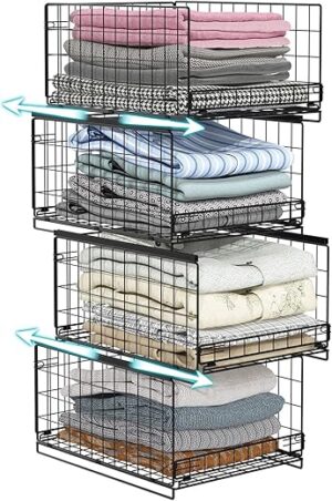 Hongtamoya 4-Tier Sliding Closet Organizers Shelves