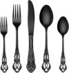 EUIRIO 40-Piece Black Silverware Set, Stainless Steel