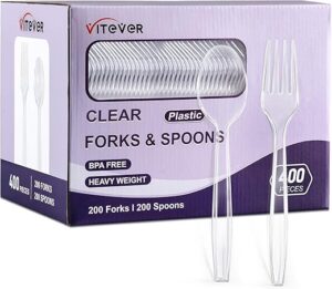 VITEVER 400 Count Heavy Duty Disposable Utensils Set