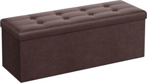SONGMICS 43 Inches Folding Storage Ottoman Bench ULSF703