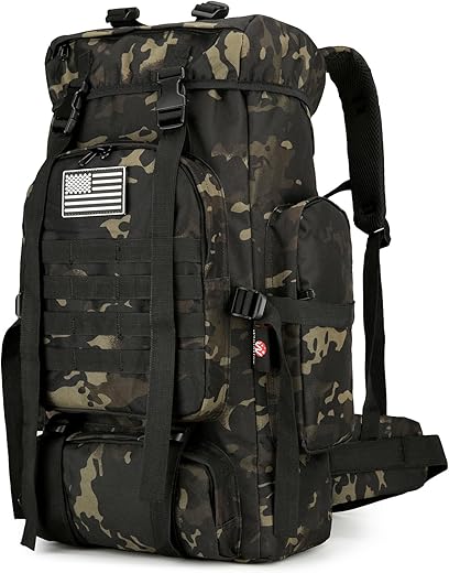 W WINTMING 45L Hiking Backpack Molle Military