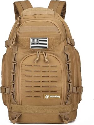 W WINTMING 45L Tactical Military Backpack Khaki