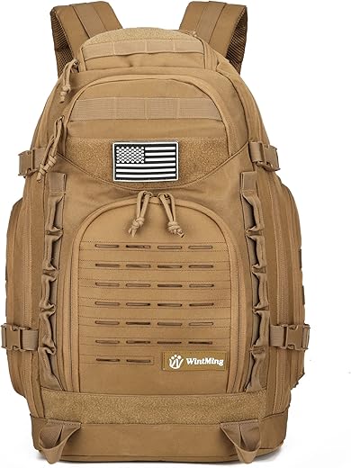 W WINTMING 45L Tactical Military Backpack Khaki