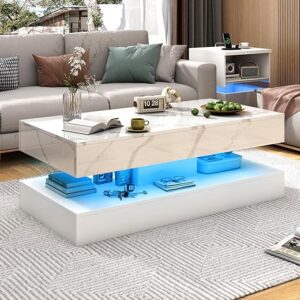 chartustriable 47-Inch LED Coffee Table With Drawers