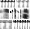 Stapava 48-Piece Black Silverware Set With Steak Knives