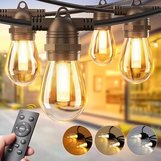 addlon 48FT Outdoor String Lights With Remote
