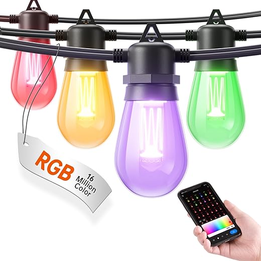 addlon 48FT Smart RGB Outdoor String Lights