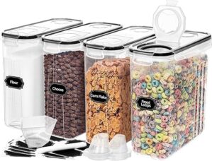 Skroam 4PCS Airtight Cereal Containers 4L