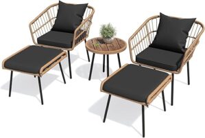 YITAHOME 5-Piece Outdoor Wicker Furniture Set