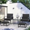 JOIVI 5 Pieces Patio Bistro Set, PE Wicker