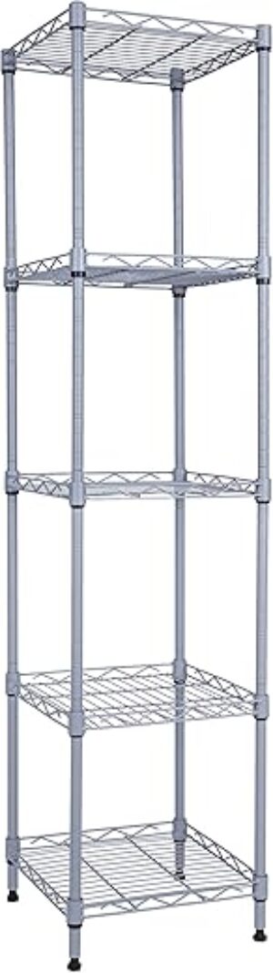 GIOTORENT 5 Tier Adjustable Height Wire Shelf Rack