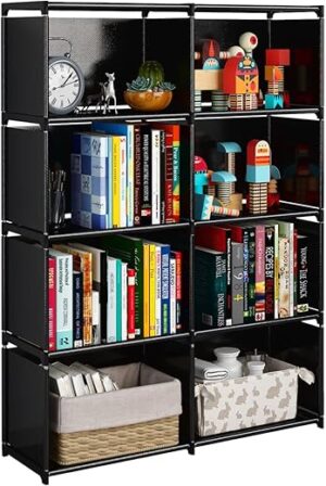 JIUYOTREE 5-Tier Bookshelf With Fabric Back