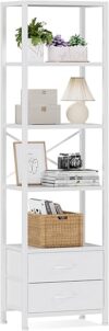 Furnulem 5-Tier Corner Shelf With Drawers