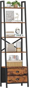 Furologee 5-Tier Ladder Shelf With Drawers