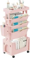 Euedue 5 Tier Mobile Bookshelf Cart With Wheels
