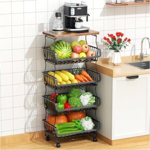 Gsiekare 5 Tier Stackable Kitchen Storage Basket