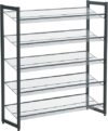 SONGMICS 5-Tier Stackable Shoe Rack, Charcoal Gray ULMR05GB