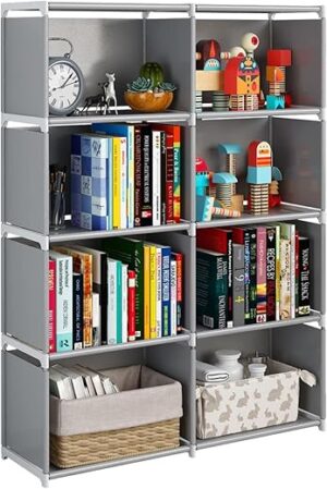 JIUYOTREE 5-Tiers Closet Storage Organizer, Grey