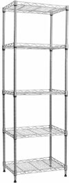 REGILLER 5-Wire Metal Storage Rack, Adjustable Shelves