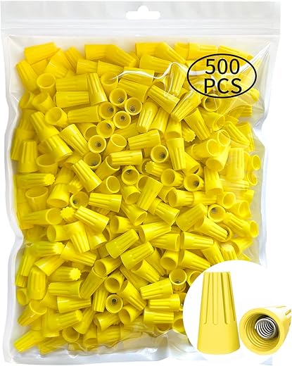ZIPCCI 500 Pcs Yellow Wire Connector Caps