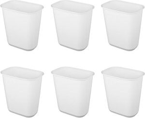 Sterilite 5.5 Gallon Rectangular Wastebasket, 6 Pack