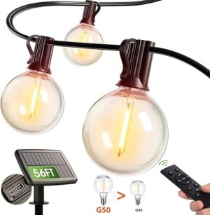 addlon 56FT Solar String Lights With USB