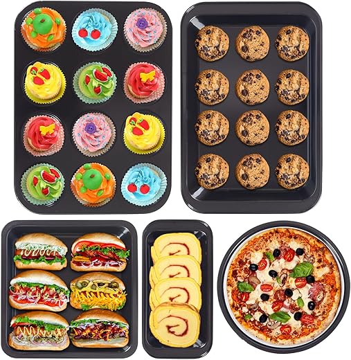 ShellKingdom 5PCS Nonstick Bakeware Set (Black)