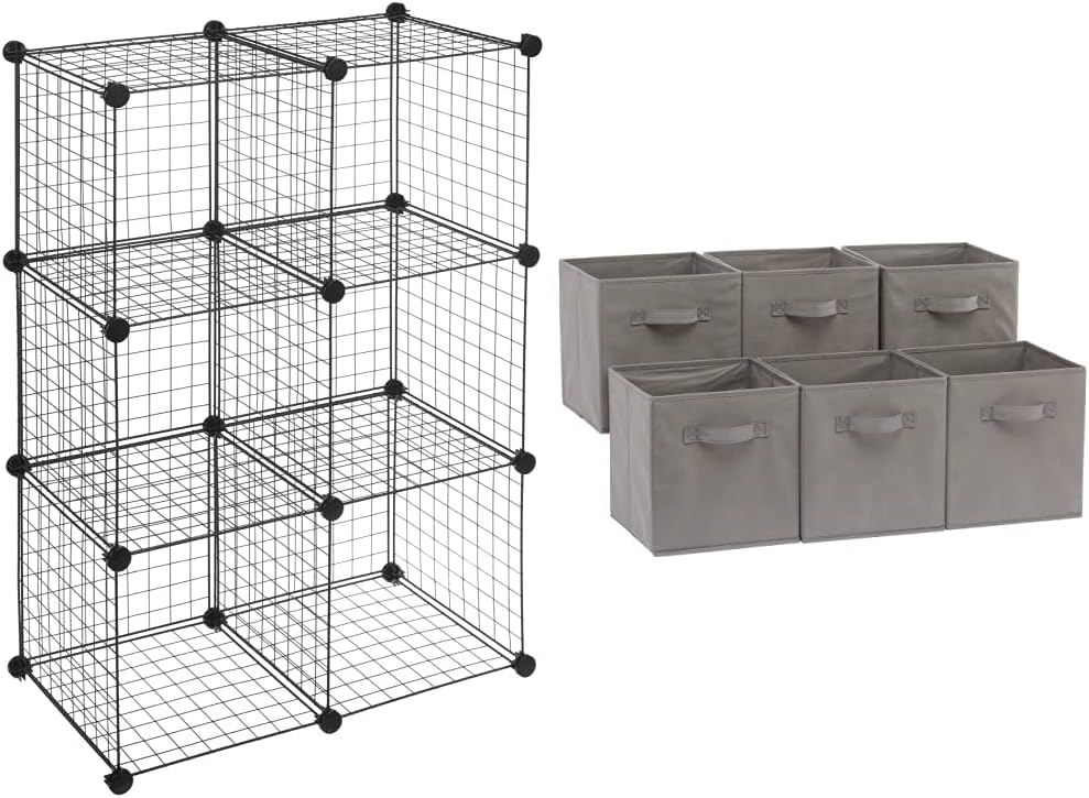 Amazon Basics 6-Cube Wire Grid Storage Shelves