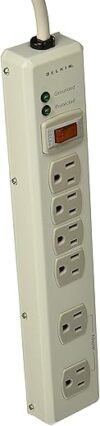 Belkin 6-Outlet Metal Surge Protector, 15′ Cord