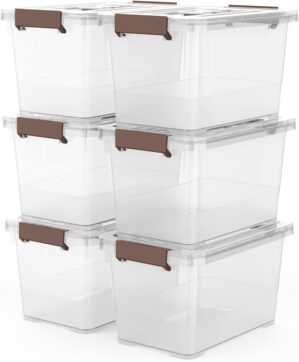 WYT 6-Pack Clear 7 Quart Storage Bins