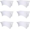 BRILLMAX 6 Pack White Fitted Spandex Table Covers
