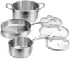 Meythway 6-Piece Tri-Ply Stainless Steel Cookware