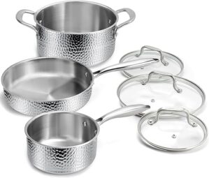 Meythway 6-Piece Tri-Ply Stainless Steel Cookware