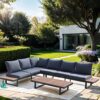 DIYART 6-Seater L Shaped Aluminum Patio Set