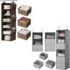 Pipishell 6-Shelf Hanging Closet Organizer, Gray & Brown