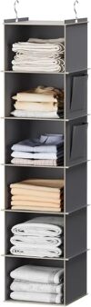 YOUDENOVA 6-Shelf Hanging Closet Organizer, Grey