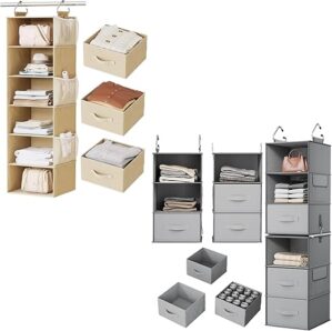 Pipishell 6-Shelf Hanging Closet Organizer With Drawers