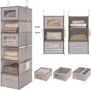 Fixwal 6-Shelf Hanging Closet Organizer With Drawers