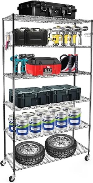 YNN 6 Tier Heavy Duty Wire Shelving Unit