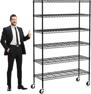 YYkokocat 6-Tier Heavy Duty Wire Shelving Unit