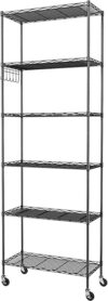 Homdox 6-Tier Storage Shelf With Wheels