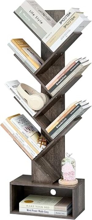 Hoctieon 6 Tier Tree Bookshelf With Drawer