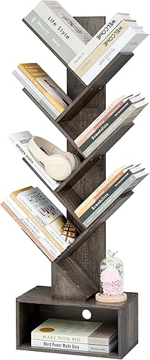 Hoctieon 6 Tier Tree Bookshelf With Drawer