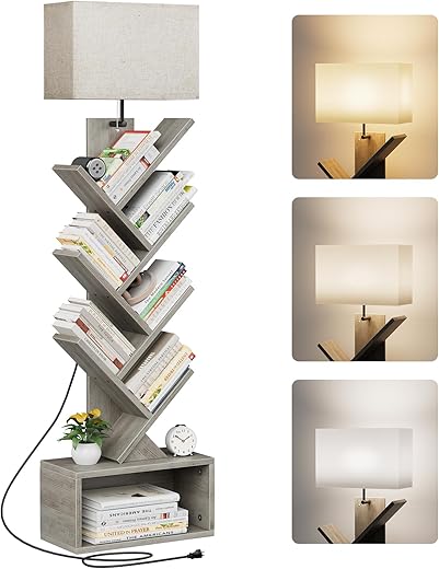 Evermagin 6 Tier Tree Bookshelf With Light