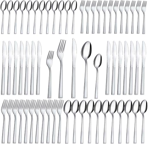 hunnycook 60-Piece Stainless Steel Silverware Set