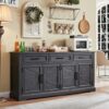 JXQTLINGMU 66″ Large Buffet Sideboard Cabinet